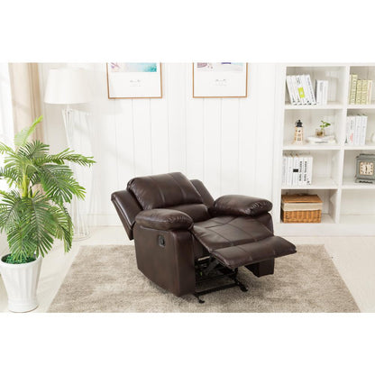 Clifton Burnished Brown Leather Gel Glider Rocker Recliner