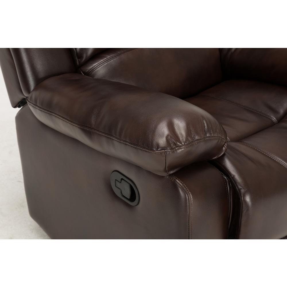 Clifton Burnished Brown Leather Gel Glider Rocker Recliner