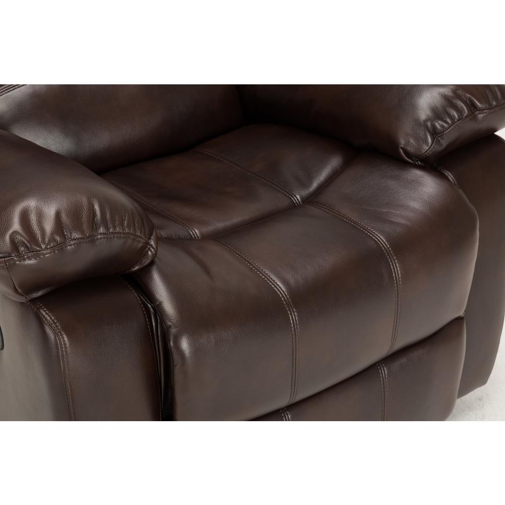 Clifton Burnished Brown Leather Gel Glider Rocker Recliner