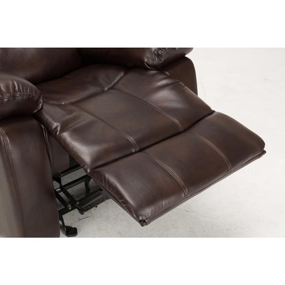 Clifton Burnished Brown Leather Gel Glider Rocker Recliner