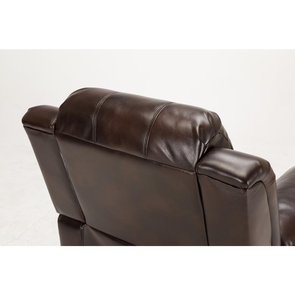 Clifton Burnished Brown Leather Gel Glider Rocker Recliner