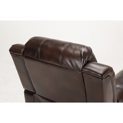 Clifton Burnished Brown Leather Gel Glider Rocker Recliner