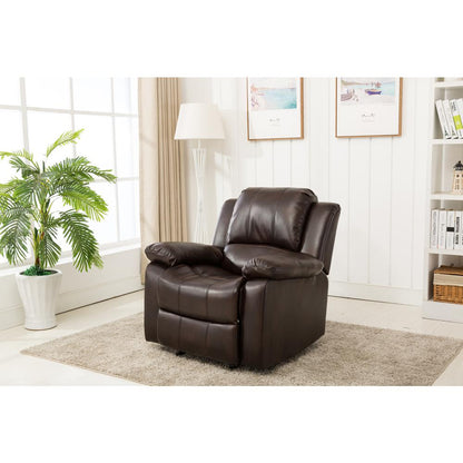 Clifton Burnished Brown Leather Gel Glider Rocker Recliner