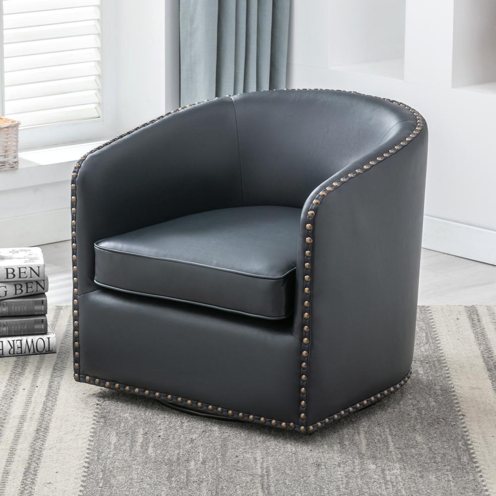 Tyler Swivel Arm Chair - Midnight Blue