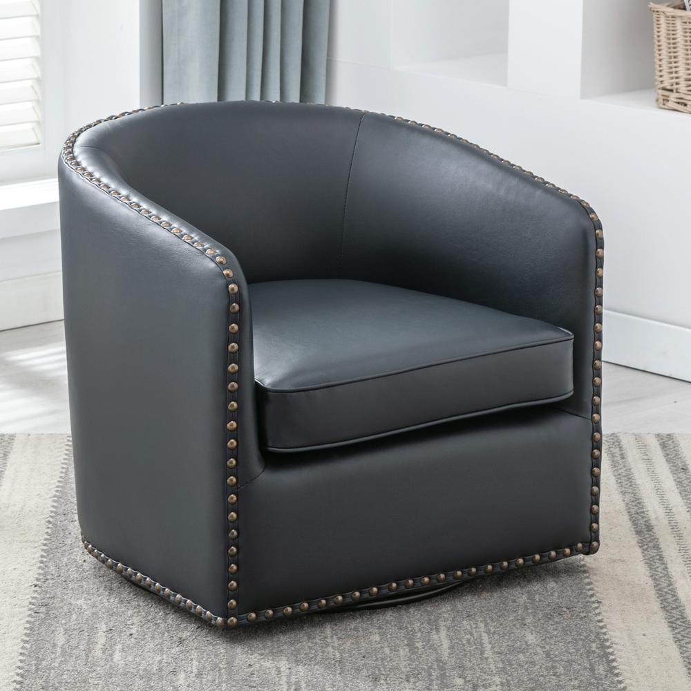 Tyler Swivel Arm Chair - Midnight Blue