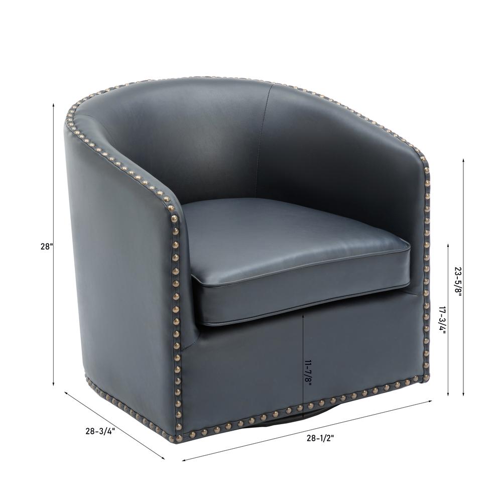 Tyler Swivel Arm Chair - Midnight Blue