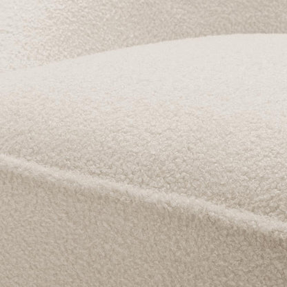 Andria Boucle Swivel Chair - Milky White
