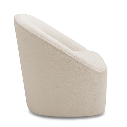 Andria Boucle Swivel Chair - Milky White