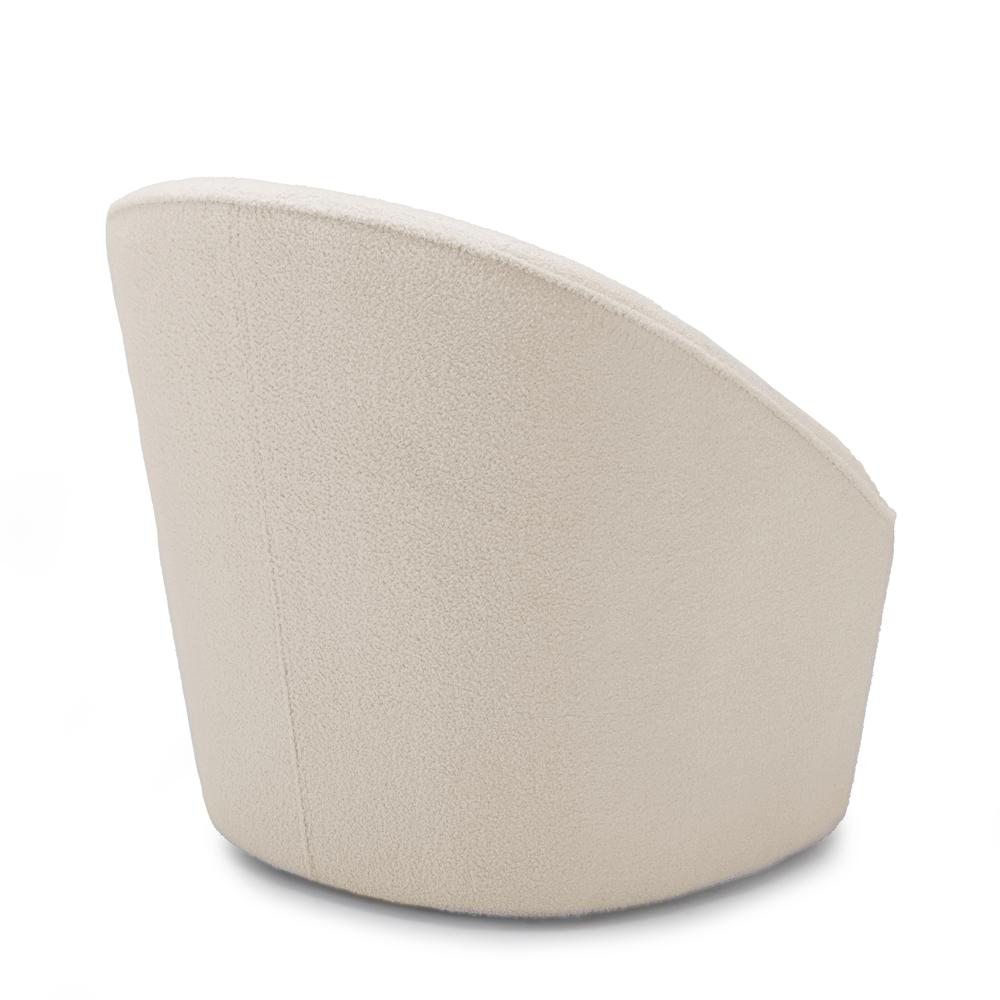 Andria Boucle Swivel Chair - Milky White