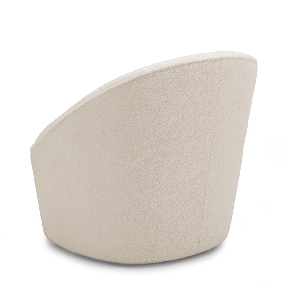 Andria Boucle Swivel Chair - Milky White