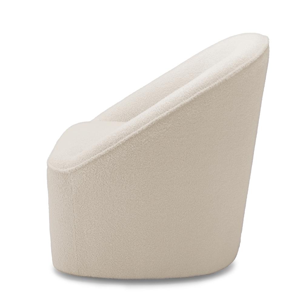 Andria Boucle Swivel Chair - Milky White