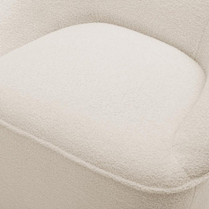 Andria Boucle Swivel Chair - Milky White