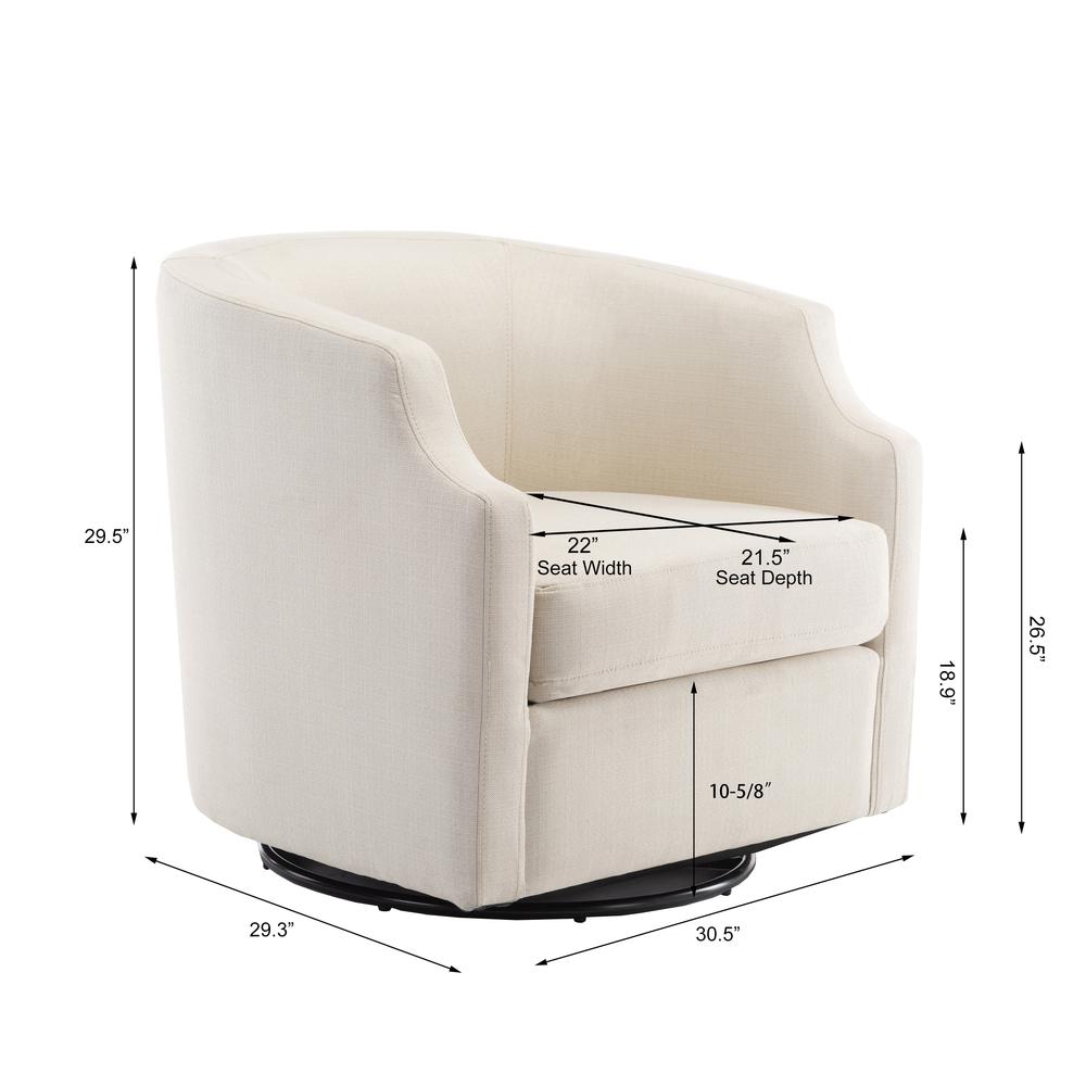 Infinity Linen Swivel Glider Barrel Chair