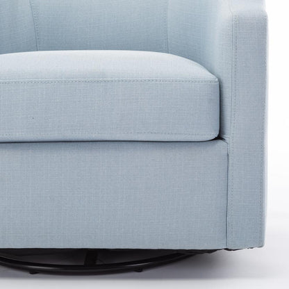 Infinity Sky Blue Swivel Glider Barrel Chair