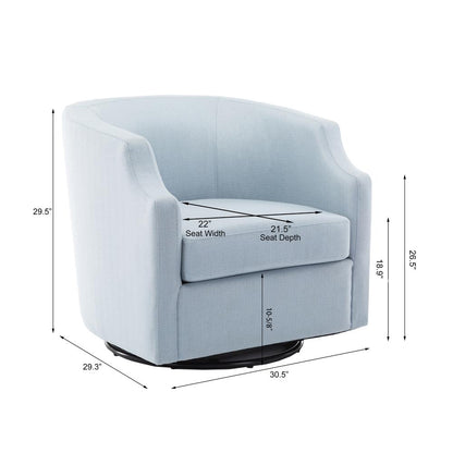 Infinity Sky Blue Swivel Glider Barrel Chair