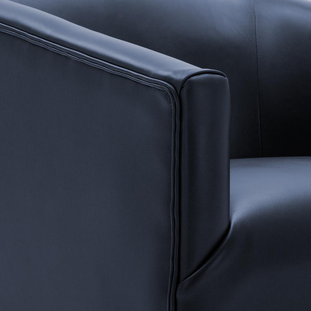 Gaven Midnight Blue Wood Base Swivel Chair