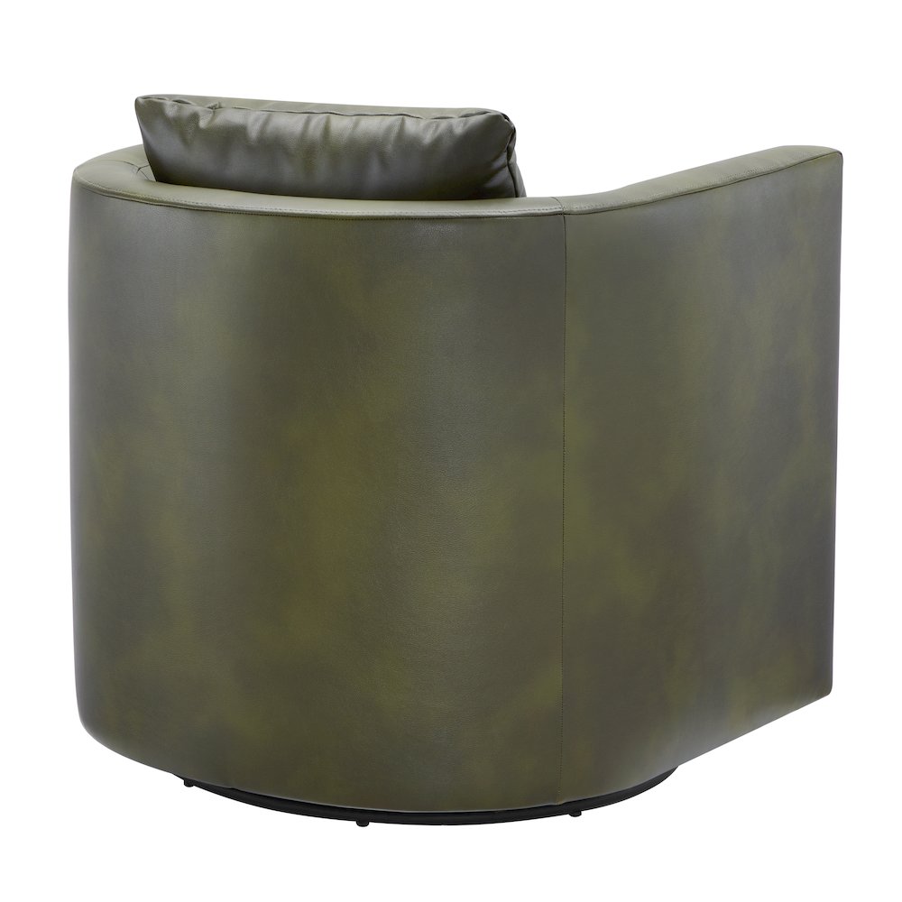 Sheldon Fern Green Faux Leather Swivel Barrel Chair