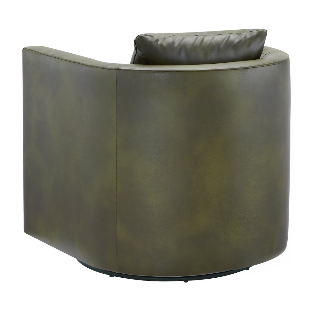 Sheldon Fern Green Faux Leather Swivel Barrel Chair