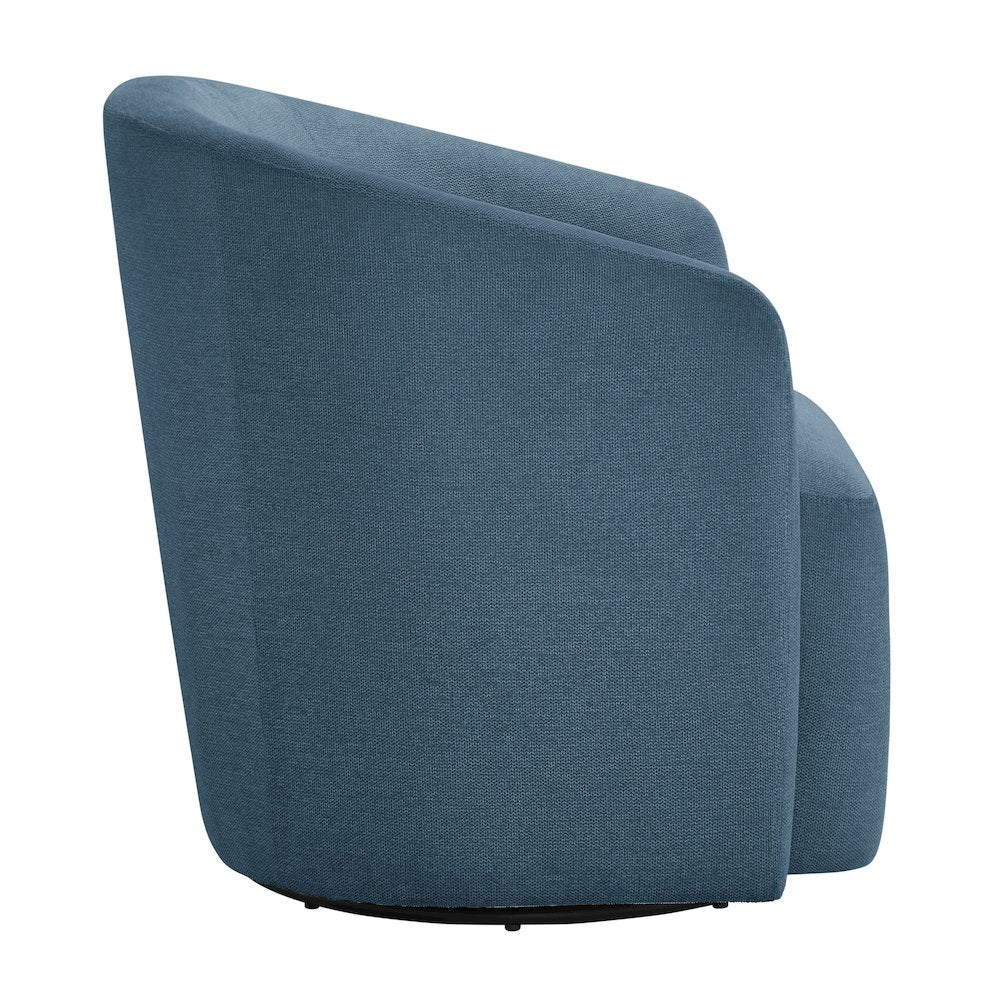 Amhurst Blue Swivel Barrel Chair