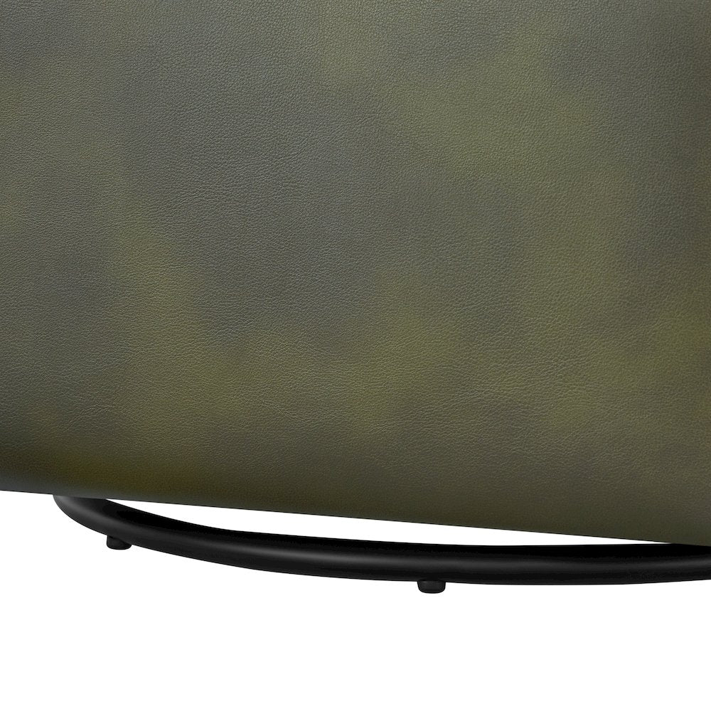 Amhurst Fern Green Faux Leather Swivel Barrel Chair