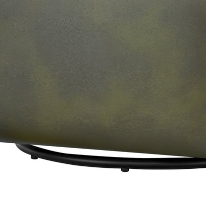 Amhurst Fern Green Faux Leather Swivel Barrel Chair