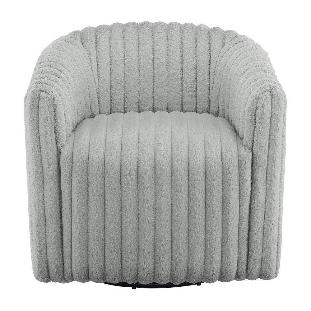 Audrey Ultra Plush Wide Cord-like Swivel Barrel Chair