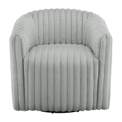 Audrey Ultra Plush Wide Cord-like Swivel Barrel Chair