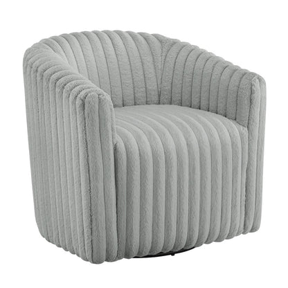Audrey Ultra Plush Wide Cord-like Swivel Barrel Chair