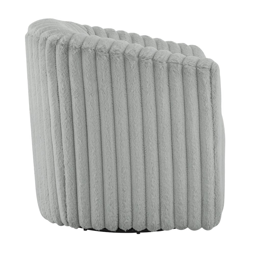 Audrey Ultra Plush Wide Cord-like Swivel Barrel Chair
