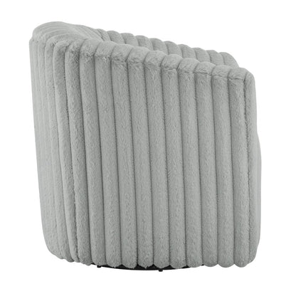 Audrey Ultra Plush Wide Cord-like Swivel Barrel Chair
