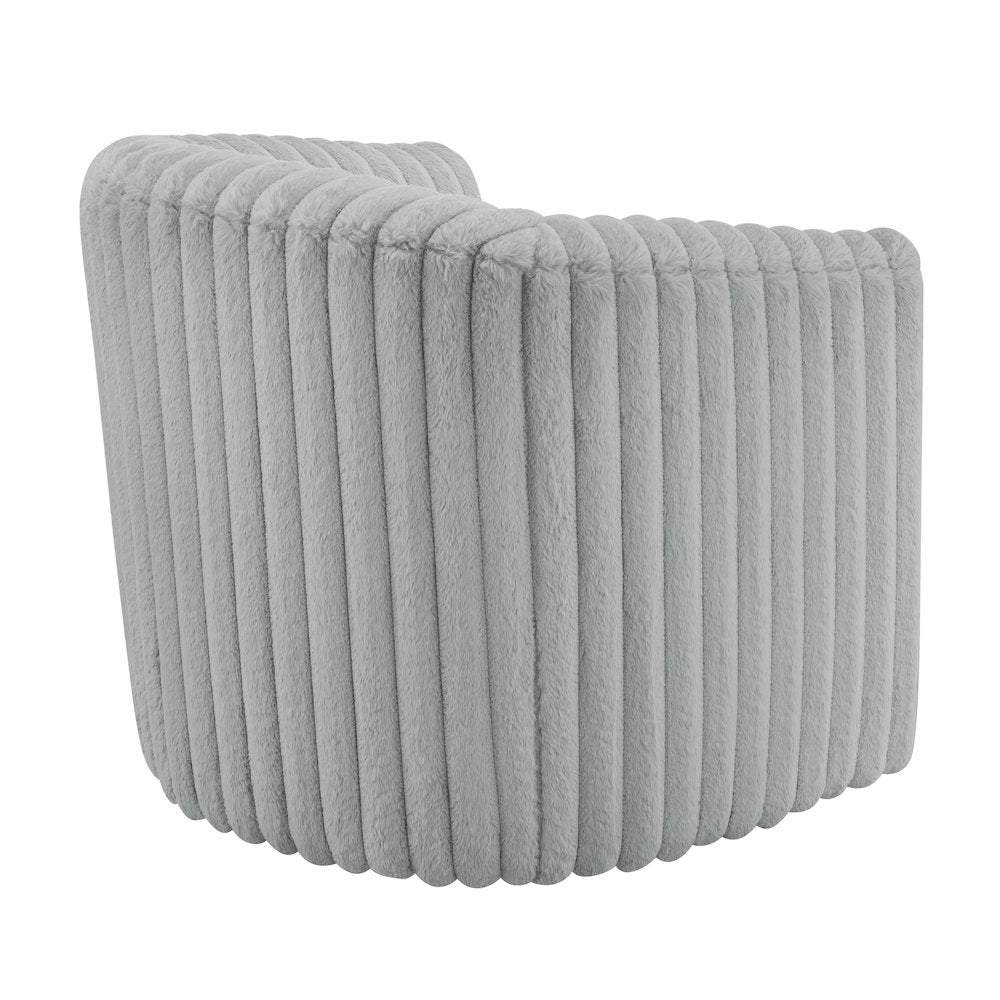 Audrey Ultra Plush Wide Cord-like Swivel Barrel Chair