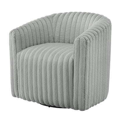 Audrey Ultra Plush Wide Cord-like Swivel Barrel Chair