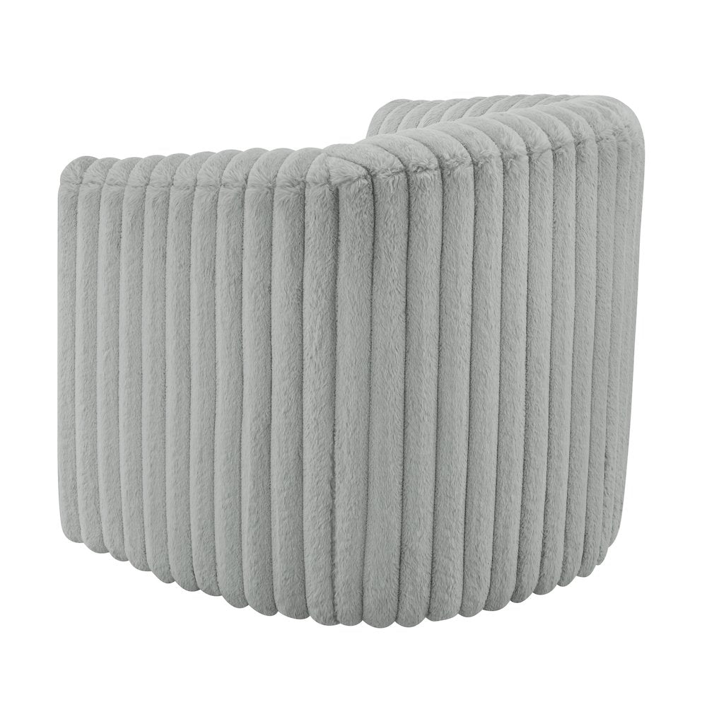 Audrey Ultra Plush Wide Cord-like Swivel Barrel Chair