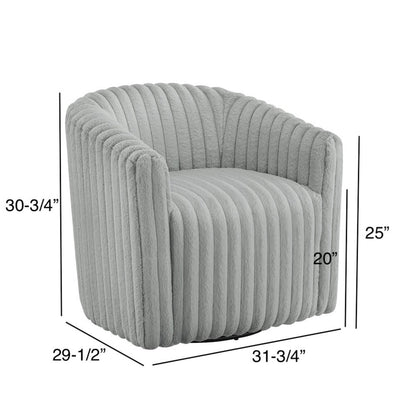 Audrey Ultra Plush Wide Cord-like Swivel Barrel Chair
