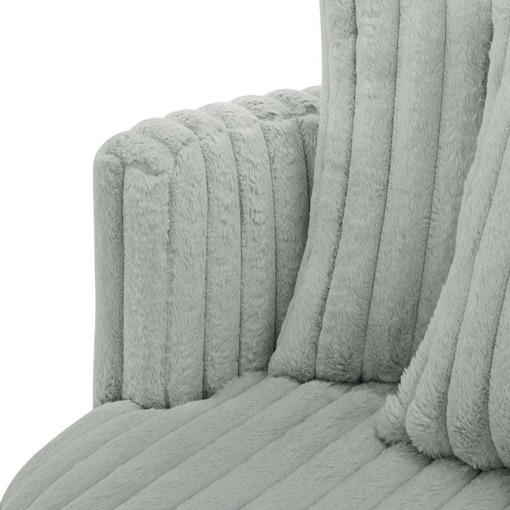 Meryl Ultra Plush Wide Cord-like Oversized Swivel Barrel Chair