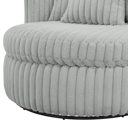 Meryl Ultra Plush Wide Cord-like Oversized Swivel Barrel Chair