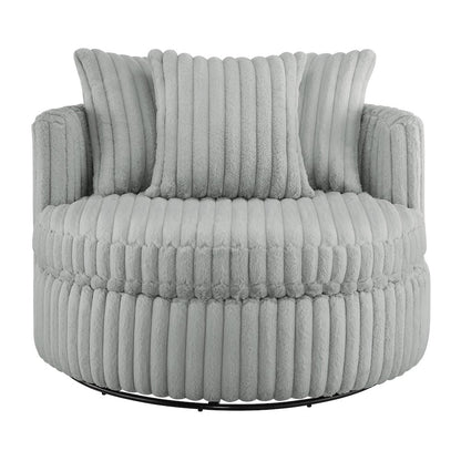 Meryl Ultra Plush Wide Cord-like Oversized Swivel Barrel Chair