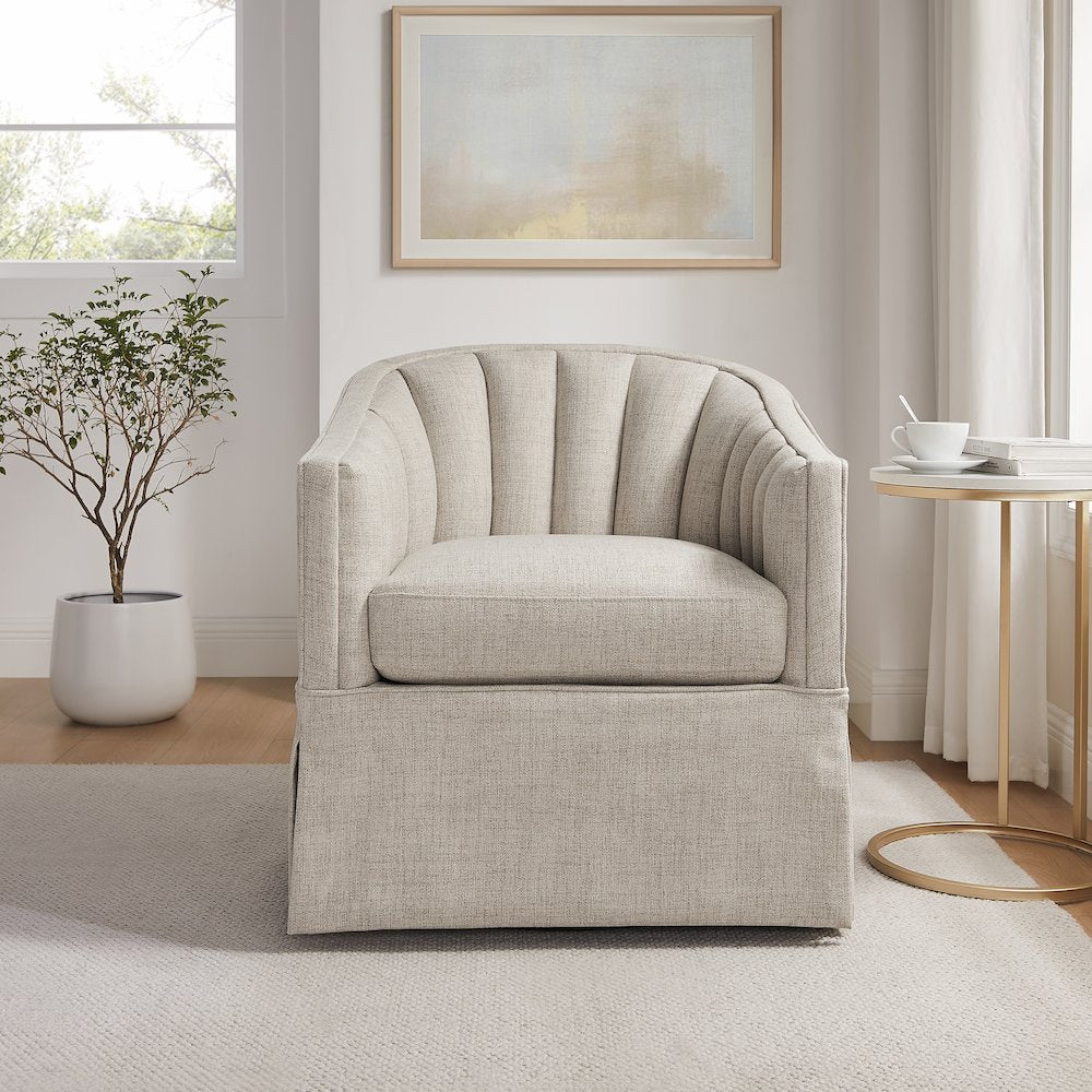 Sanibel Skirted Swivel Accent Chair
