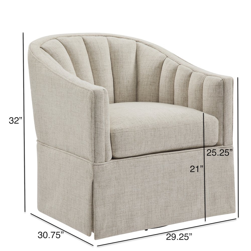 Sanibel Skirted Swivel Accent Chair