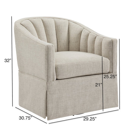Sanibel Skirted Swivel Accent Chair