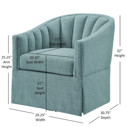 Sanibel Skirted Swivel Accent Chair