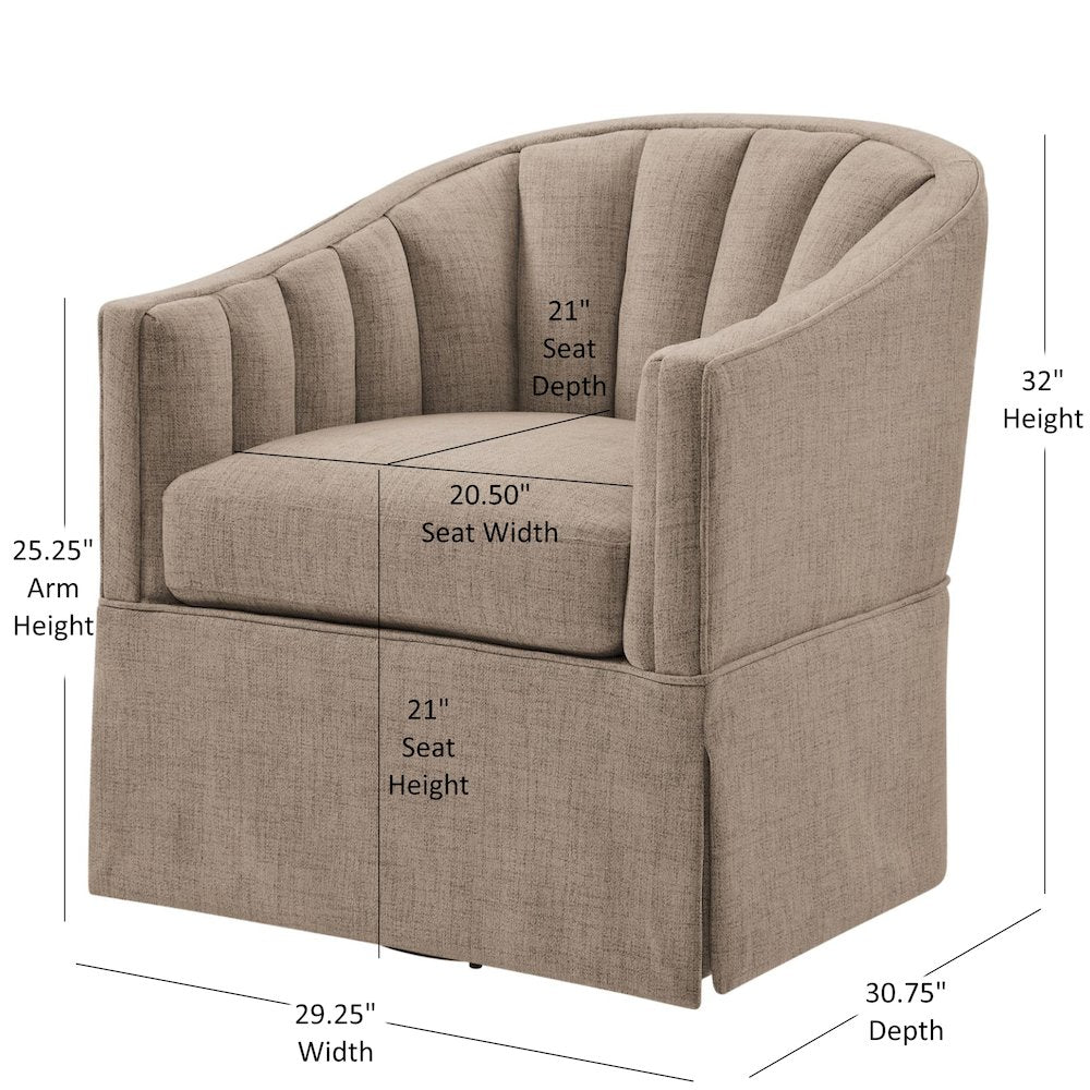 Sanibel Skirted Swivel Accent Chair