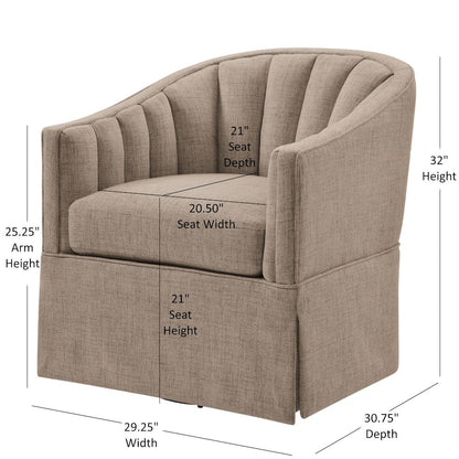 Sanibel Skirted Swivel Accent Chair