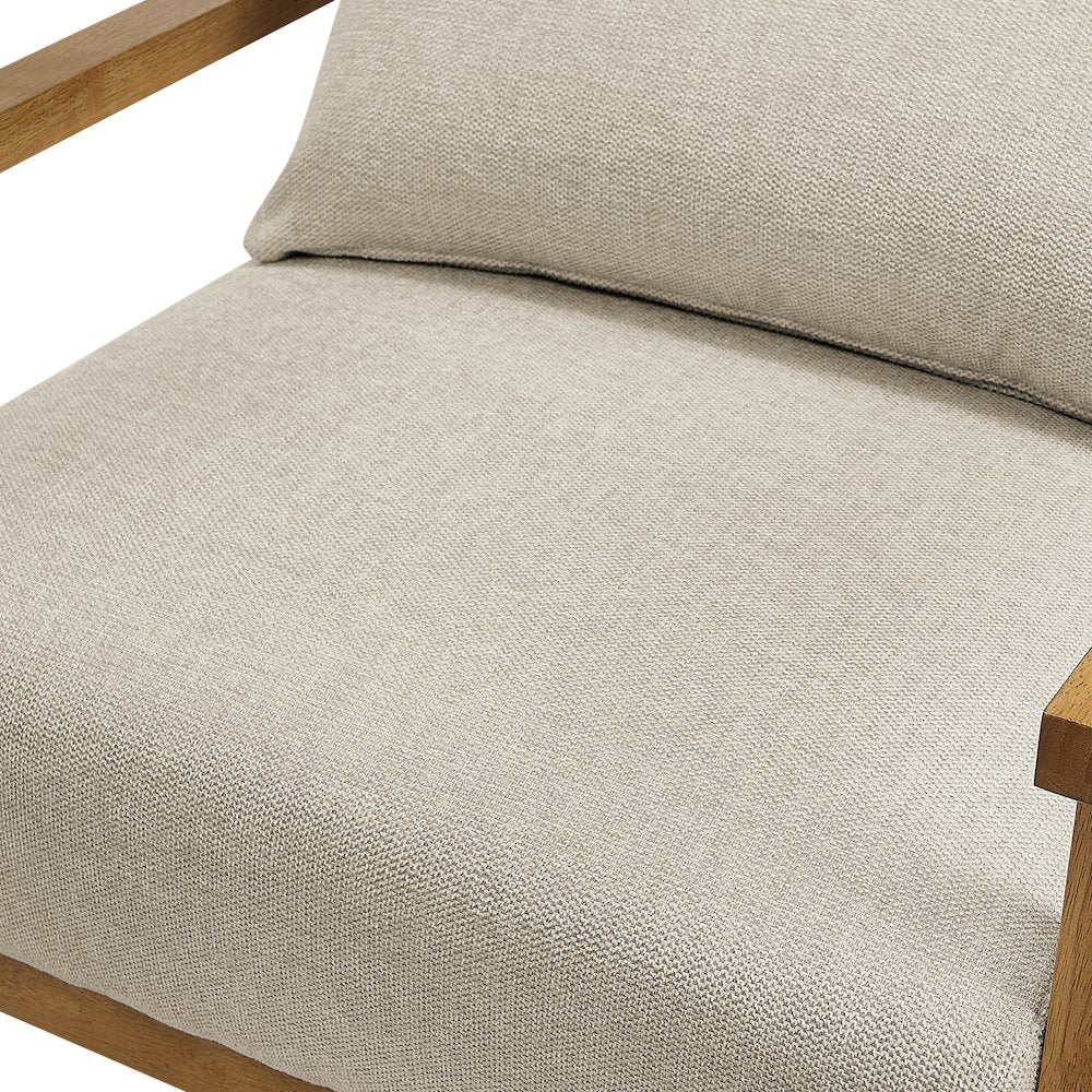 Rayn Wood Arm Accent Chair with Lumbar Pillow