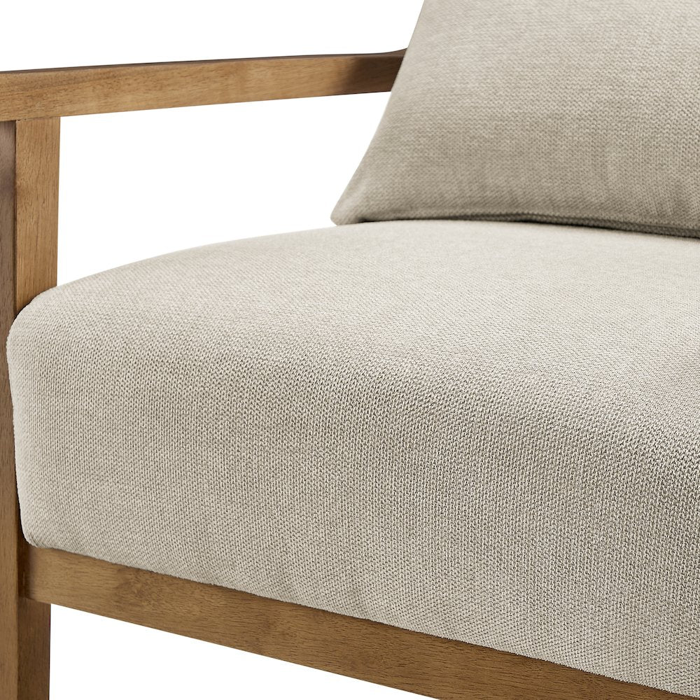 Rayn Wood Arm Accent Chair with Lumbar Pillow