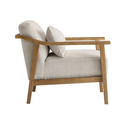Rayn Wood Arm Accent Chair with Lumbar Pillow
