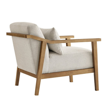 Rayn Wood Arm Accent Chair with Lumbar Pillow