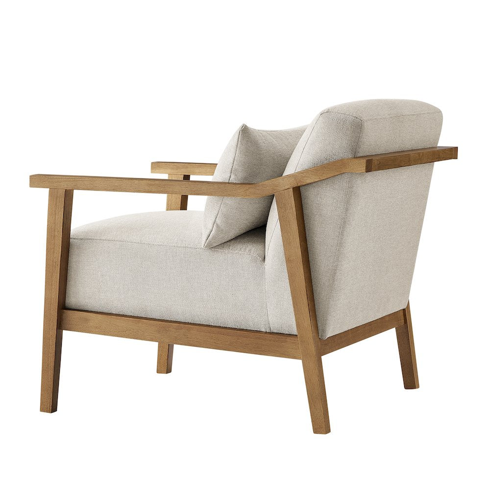 Rayn Wood Arm Accent Chair with Lumbar Pillow