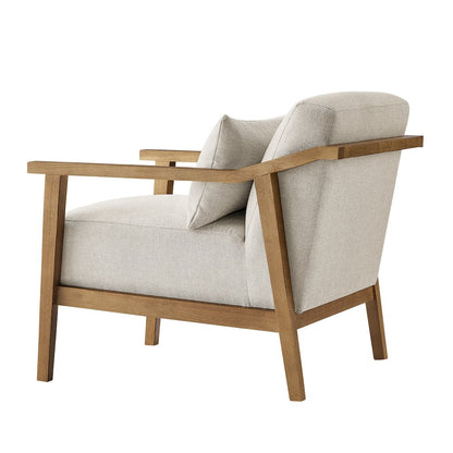 Rayn Wood Arm Accent Chair with Lumbar Pillow