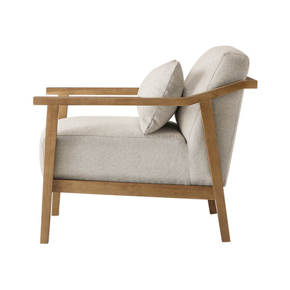 Rayn Wood Arm Accent Chair with Lumbar Pillow